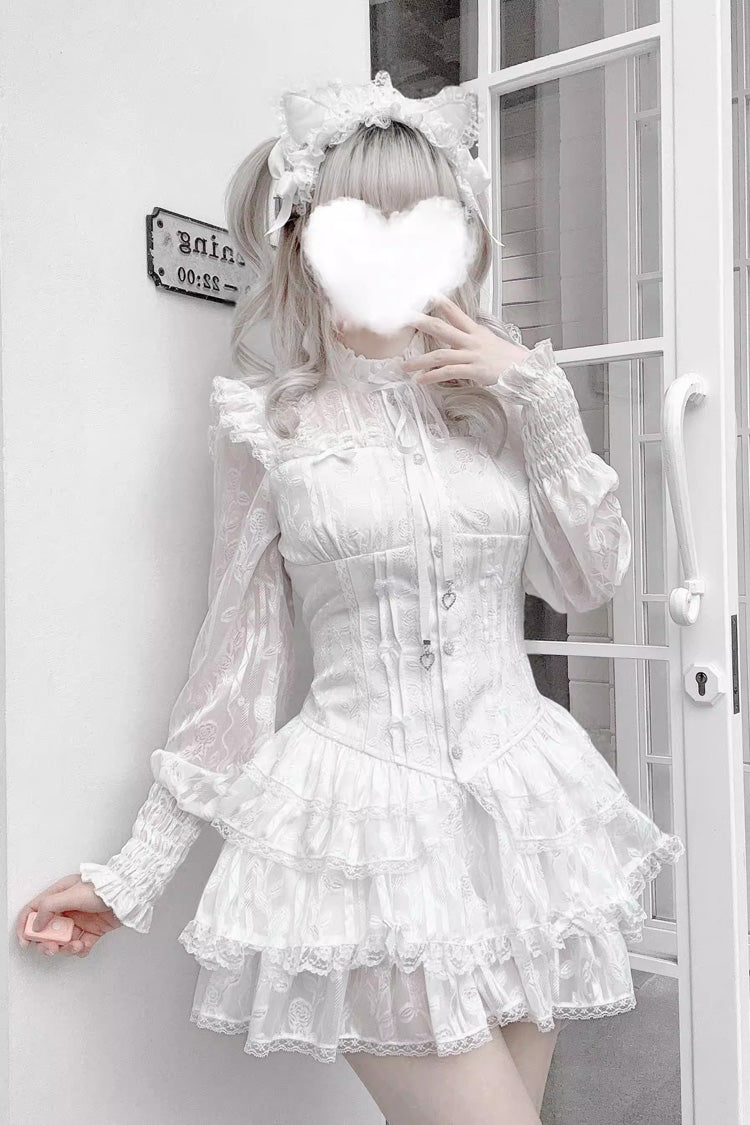 Gothic Fashion Shorts - Rose Bible, 2 Colors, Lace-Up, Long Sleeves, Lace Trim - additional product view 7