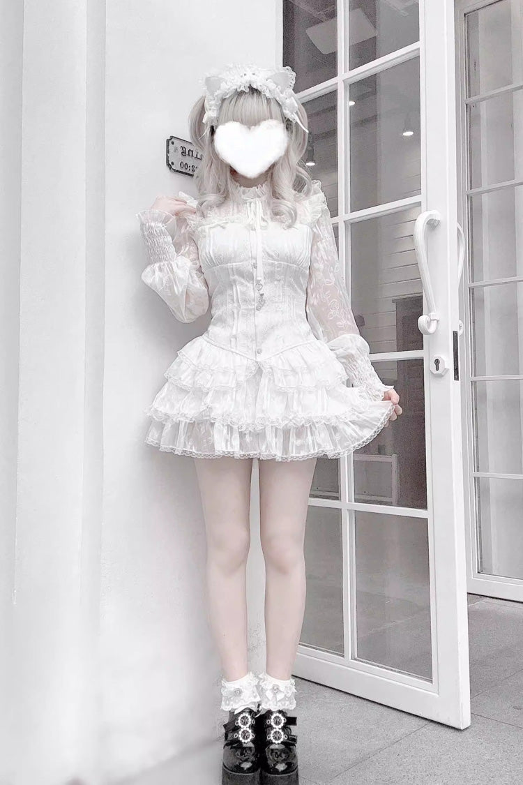 Gothic Fashion Shorts - Rose Bible, 2 Colors, Lace-Up, Long Sleeves, Lace Trim - additional product view 9