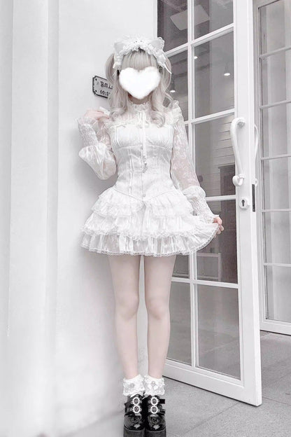 Gothic Fashion Shorts - Rose Bible, 2 Colors, Lace-Up, Long Sleeves, Lace Trim - additional product view 9