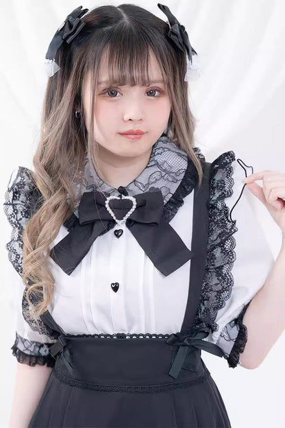 Gothic Fashion Top - Doll Collar, 4 Colors, Bow Detail, Sweet Style - additional product view 5