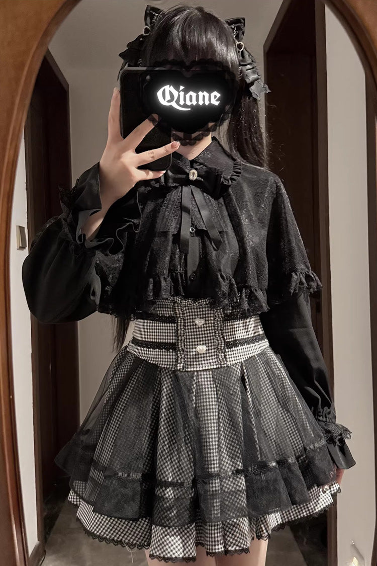 Gothic Fashion Top - Law Of Disorder, 6 Colors, Lace Trim, Long Sleeves, Sweet Style - additional product view 6