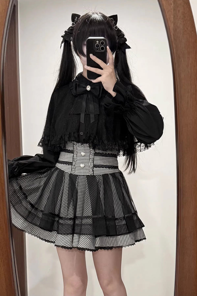 Gothic Fashion Top - Law Of Disorder, 6 Colors, Lace Trim, Long Sleeves, Sweet Style - additional product view 7