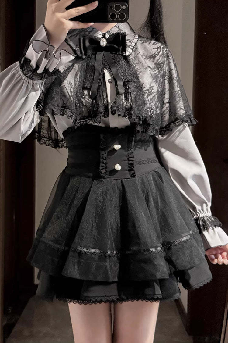 Gothic Fashion Top - Law Of Disorder, 6 Colors, Lace Trim, Long Sleeves, Sweet Style - additional product view 13
