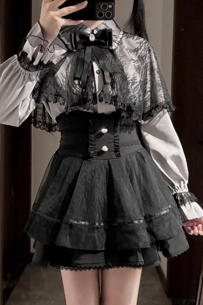 Gothic Fashion Top - Law Of Disorder, 6 Colors, Lace Trim, Long Sleeves, Sweet Style - additional product view 13