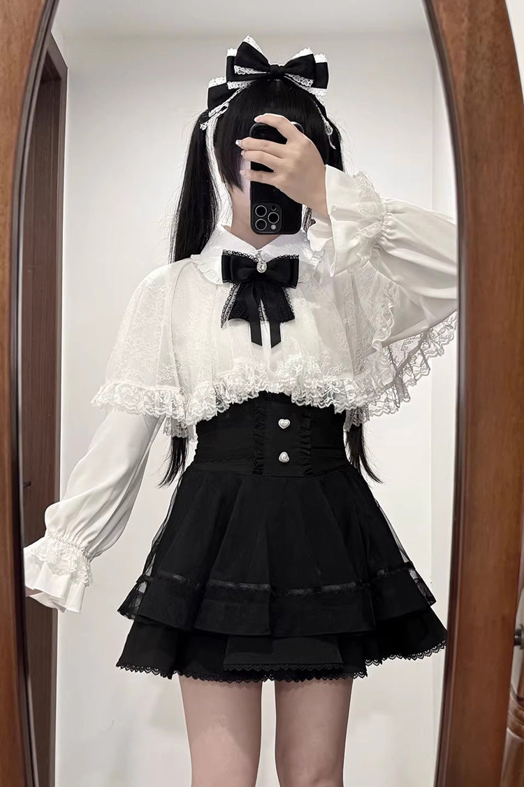 Gothic Fashion Top - Law Of Disorder, 6 Colors, Lace Trim, Long Sleeves, Sweet Style - main product image