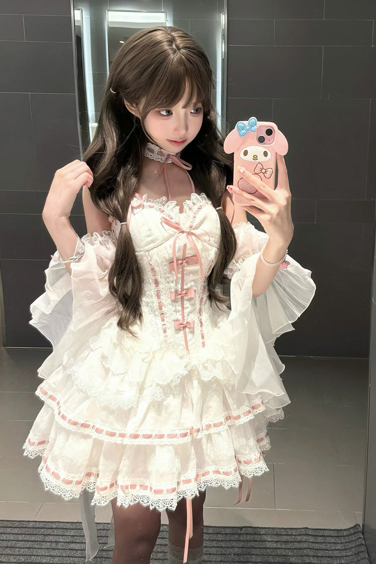 Gothic Fashion Top - Little Love Song, White, Detachable Detail, Ruffled, Sweet Style - additional product view 2