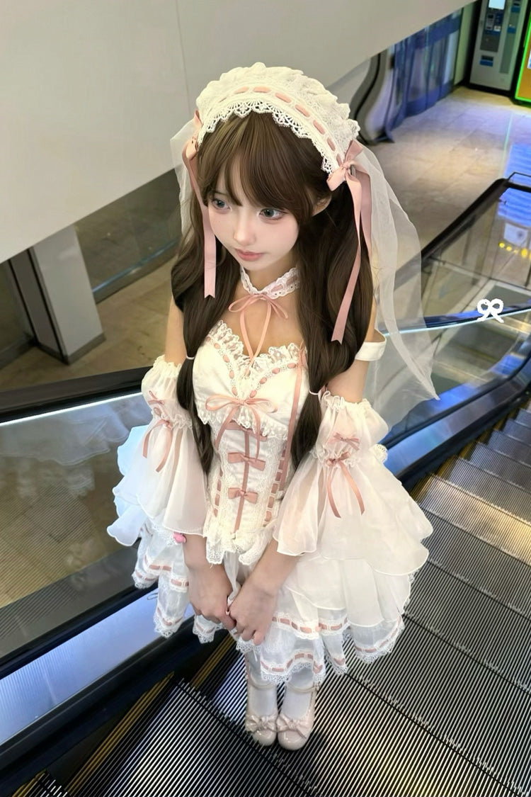 Gothic Fashion Top - Little Love Song, White, Detachable Detail, Ruffled, Sweet Style - additional product view 4