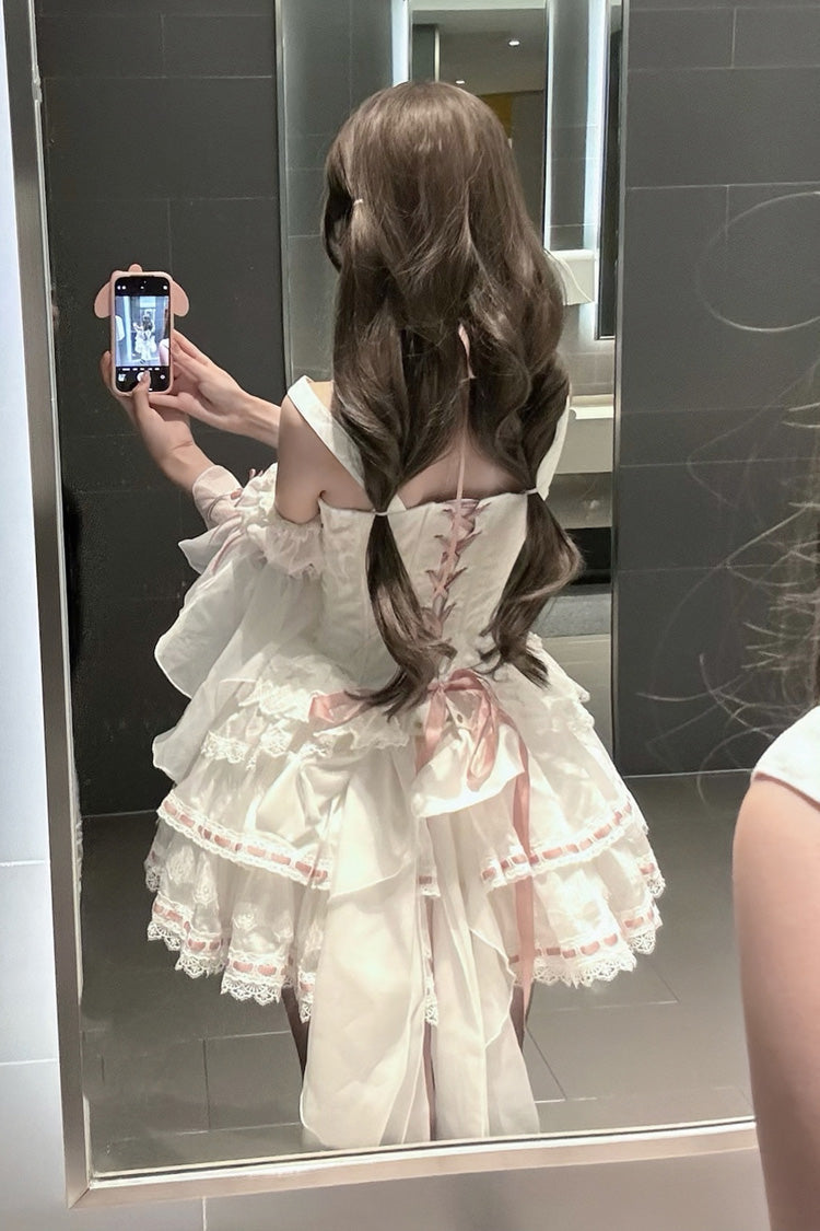 Gothic Fashion Top - Little Love Song, White, Detachable Detail, Ruffled, Sweet Style - additional product view 6