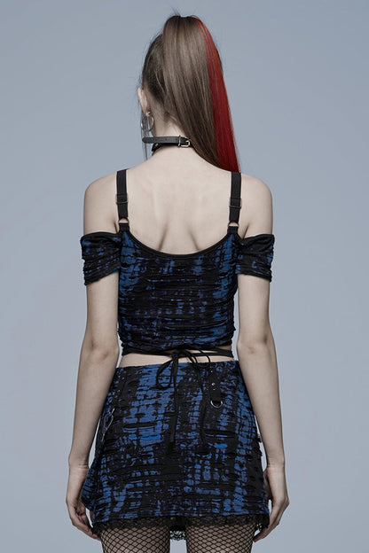 Gothic Fashion Top - Off Shoulder, 2 Colors, Women's Style, Printed - additional product view 3