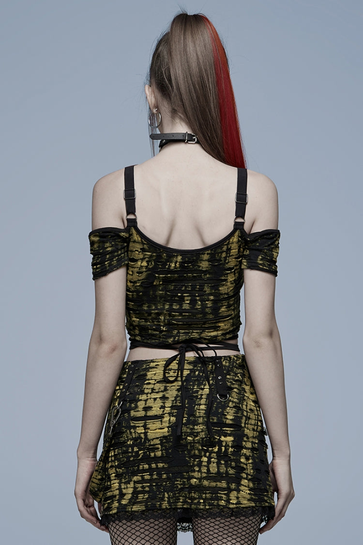 Gothic Fashion Top - Off Shoulder, 2 Colors, Women's Style, Printed - additional product view 11