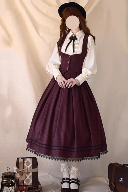 Gothic Fashion Vest - Griffin’s Pact, Red, Striped, Printed, Ruffled - additional product view 2