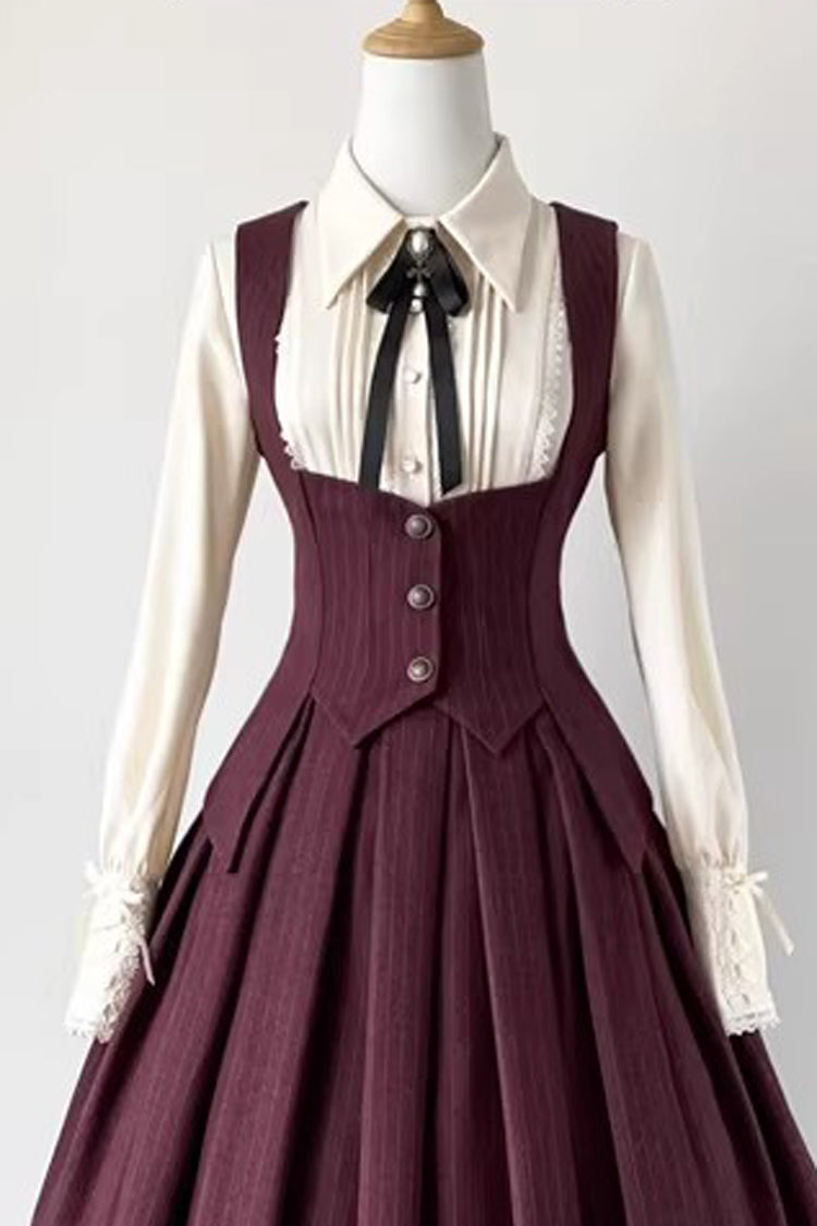 Gothic Fashion Vest - Griffin’s Pact, Red, Striped, Printed, Ruffled - S Vest / M Vest / L Vest option