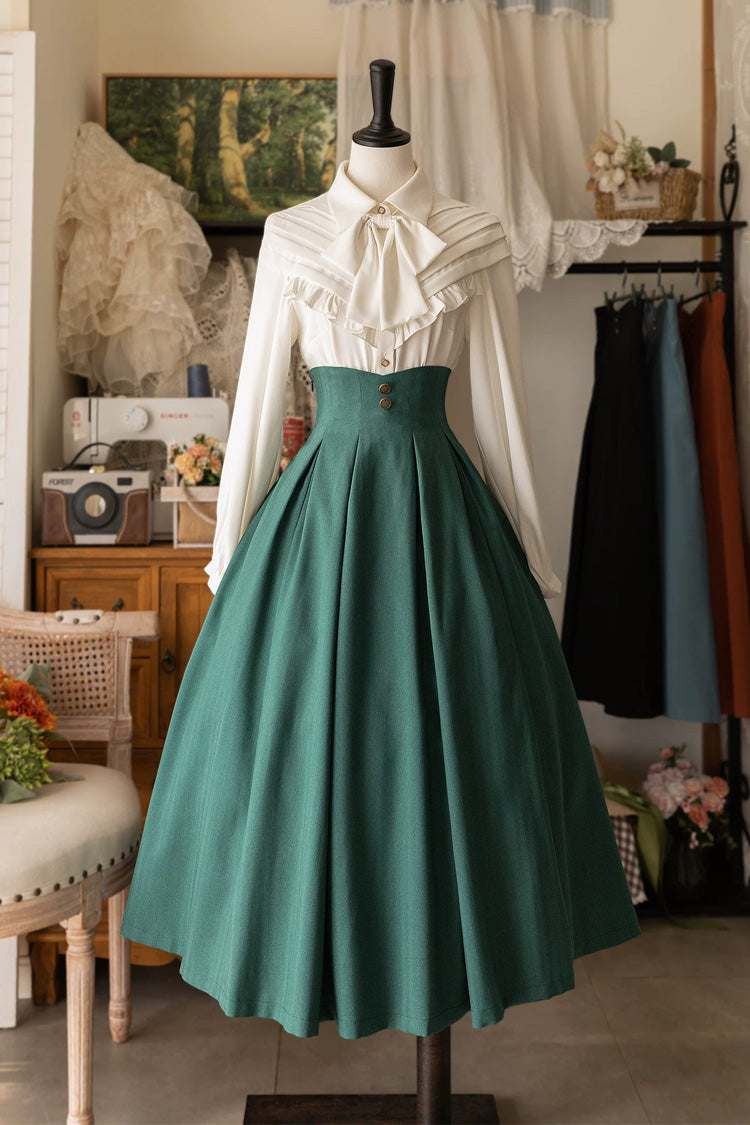 Gothic Lolita Blouse - Basket Of The Forest, 4 Colors, Ruffled, Long Sleeves - additional product view 3