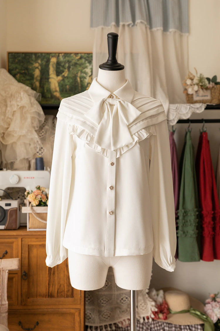 Gothic Lolita Blouse - Basket Of The Forest, 4 Colors, Ruffled, Long Sleeves - main product image