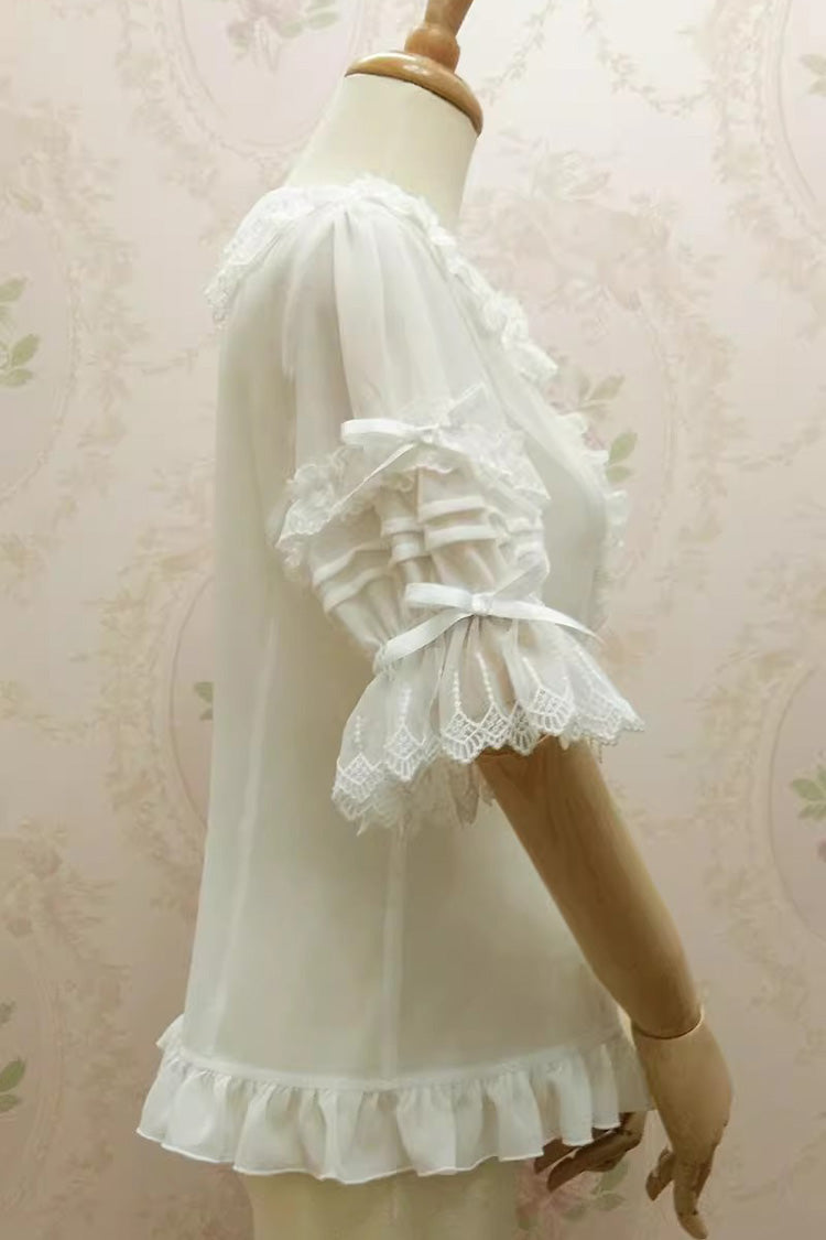 Gothic Lolita Blouse - Doll Collar, 2 Colors, Lace Trim, Sweet Style - additional product view 5