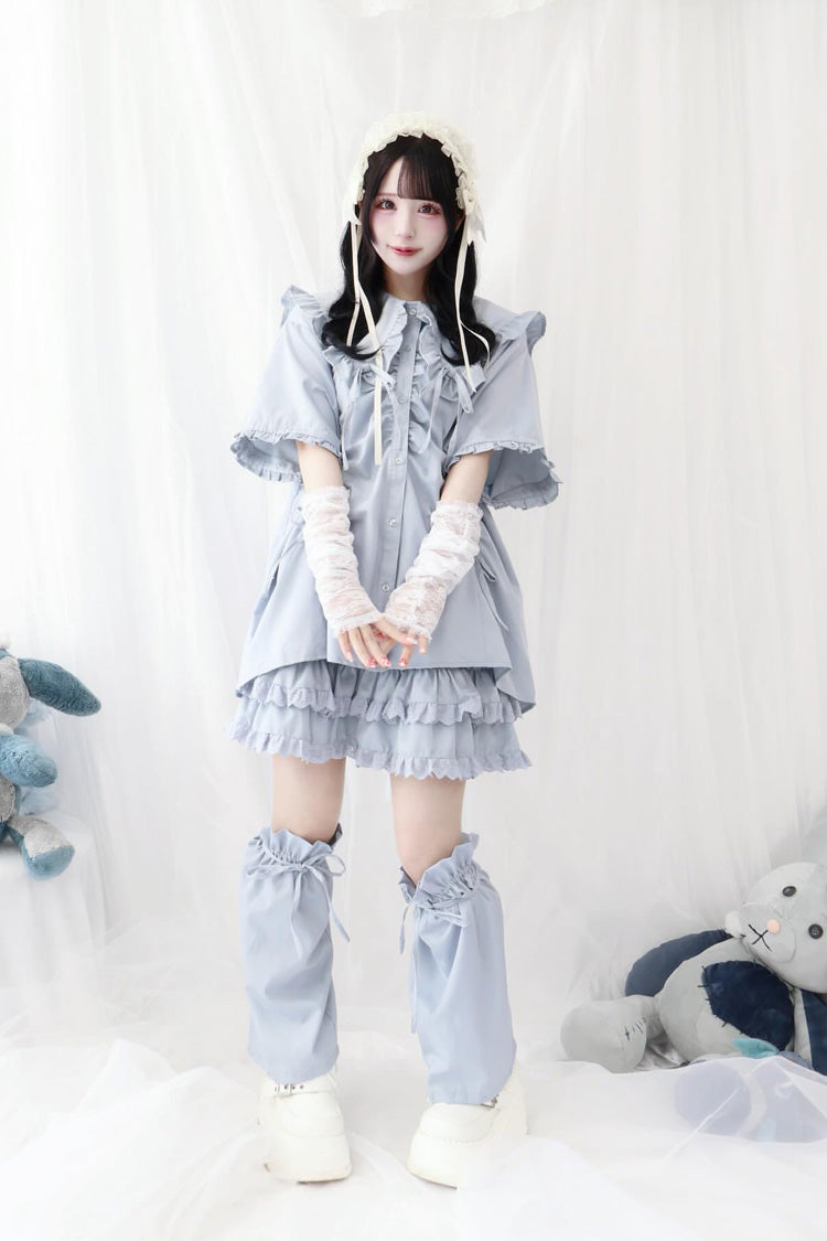 Gothic Lolita Blouse - Doll Collar, 3 Colors, Sweet Style, Bow Detail, Ruffled - additional product view 5