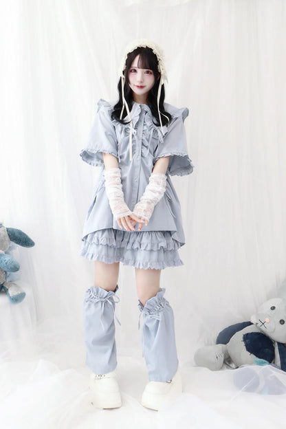 Gothic Lolita Blouse - Doll Collar, 3 Colors, Sweet Style, Bow Detail, Ruffled - additional product view 5