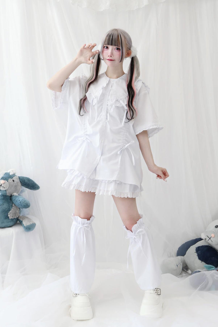 Gothic Lolita Blouse - Doll Collar, 3 Colors, Sweet Style, Bow Detail, Ruffled - additional product view 7