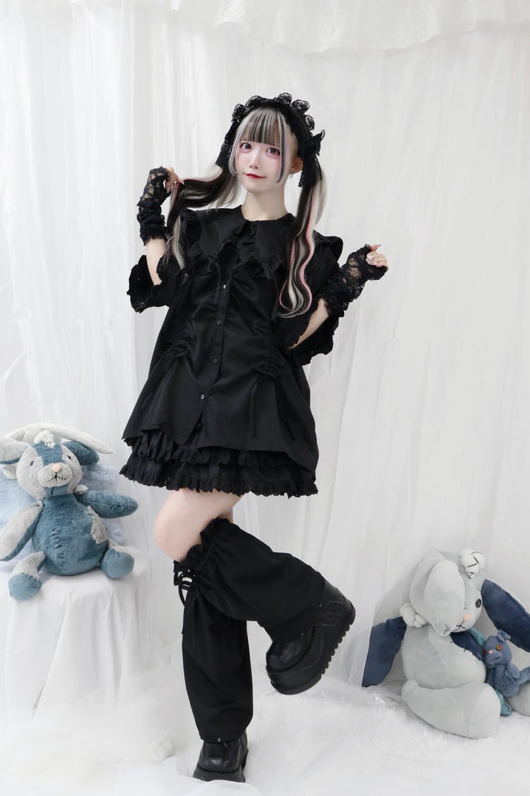 Gothic Lolita Blouse - Doll Collar, 3 Colors, Sweet Style, Bow Detail, Ruffled - additional product view 19