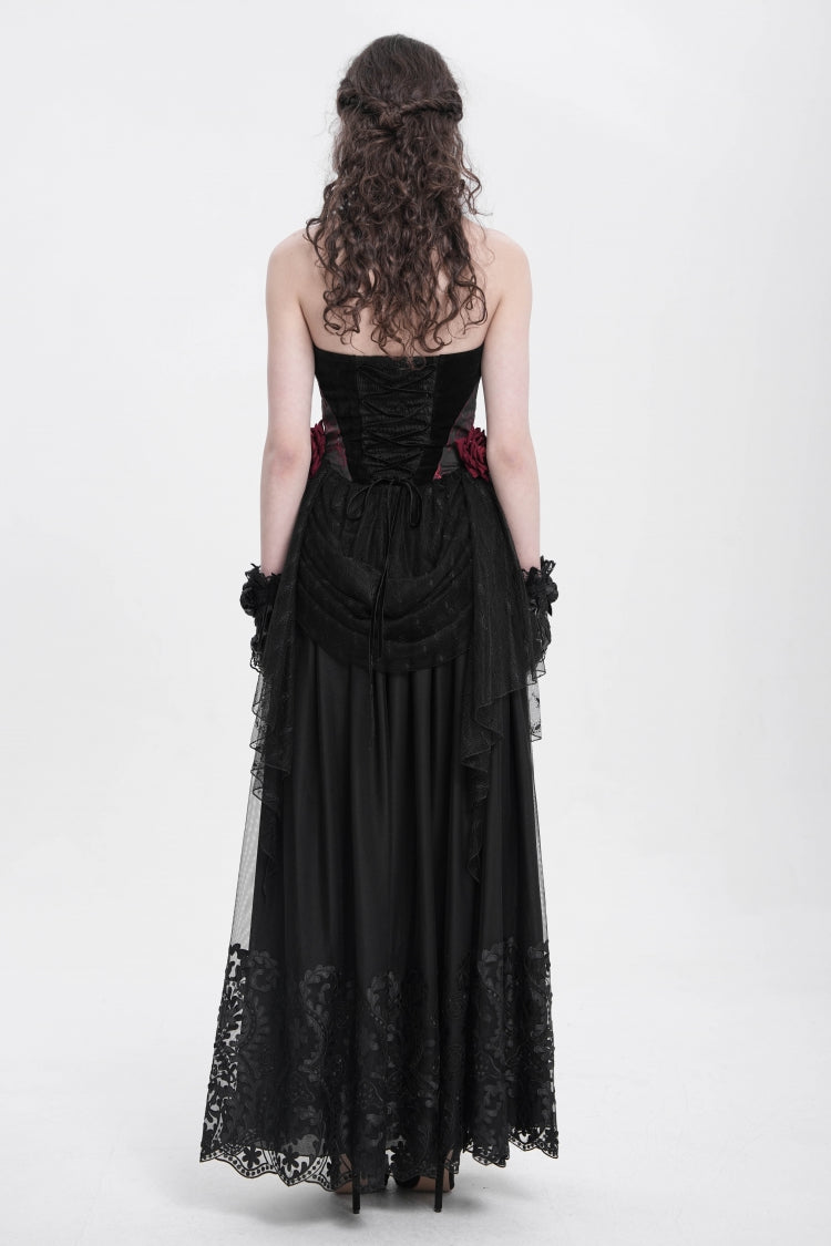 Gothic Lolita Blouse - Halterneck, Red, Women's Style, Embroidered, Lace Trim - additional product view 8
