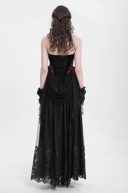 Gothic Lolita Blouse - Halterneck, Red, Women's Style, Embroidered, Lace Trim - additional product view 8