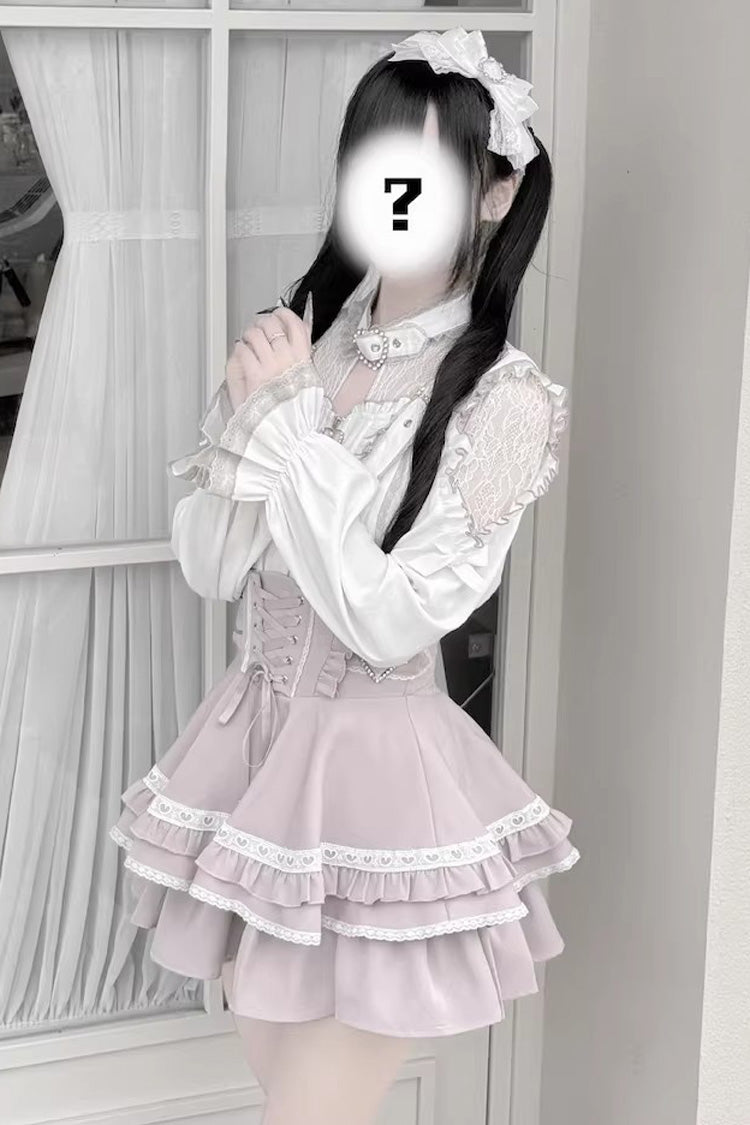 Gothic Lolita Blouse - Heartbeat Buffy, 9 Colors, Zipper Detail, Stand Collar, Sweet Style - additional product view 4