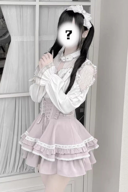 Gothic Lolita Blouse - Heartbeat Buffy, 9 Colors, Zipper Detail, Stand Collar, Sweet Style - additional product view 4