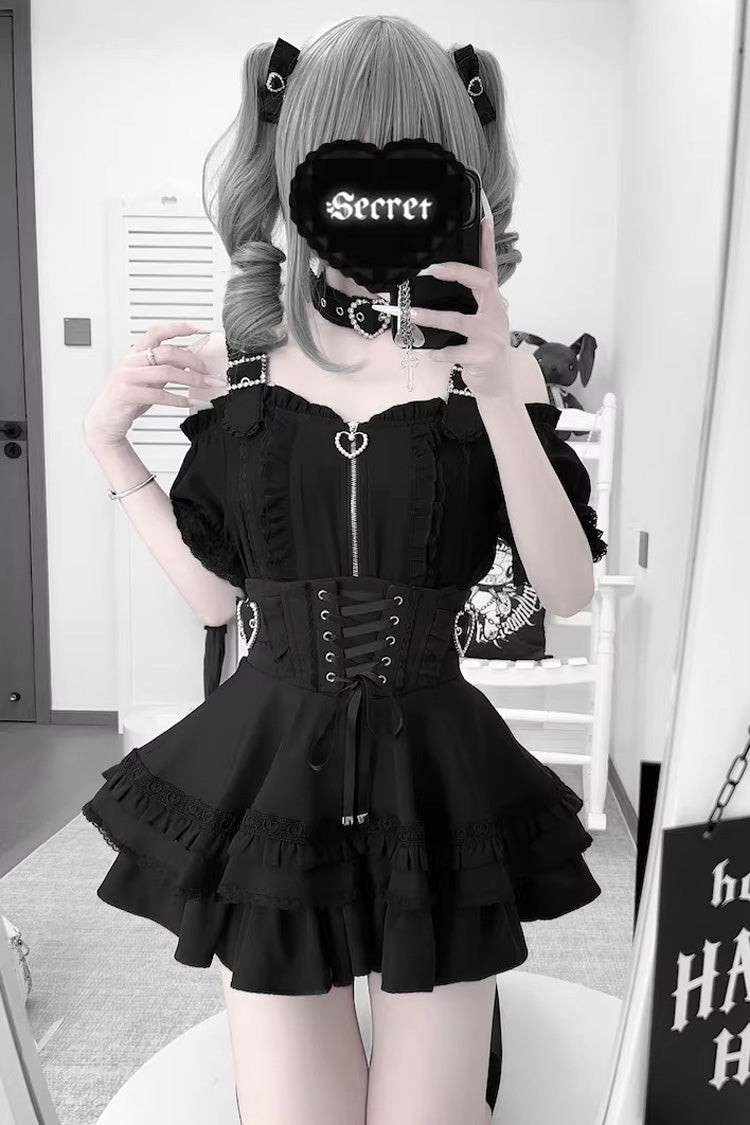 Gothic Lolita Blouse - Heartbeat Buffy, 9 Colors, Zipper Detail, Stand Collar, Sweet Style - additional product view 12