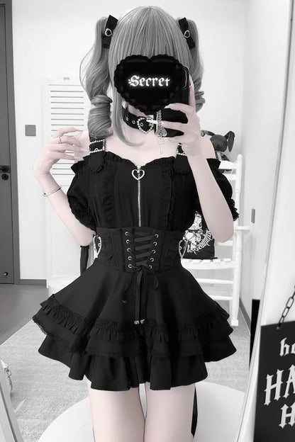 Gothic Lolita Blouse - Heartbeat Buffy, 9 Colors, Zipper Detail, Stand Collar, Sweet Style - additional product view 12