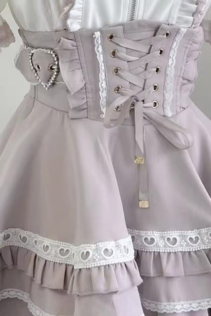 Gothic Lolita Blouse - Heartbeat Buffy, 9 Colors, Zipper Detail, Stand Collar, Sweet Style - M Pink(Skirt-Only) / L Pink(Skirt-Only) / XL Pink(Skirt-Only) option