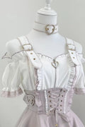 White/Pink(Short-Sleeve-Blouse-Only)