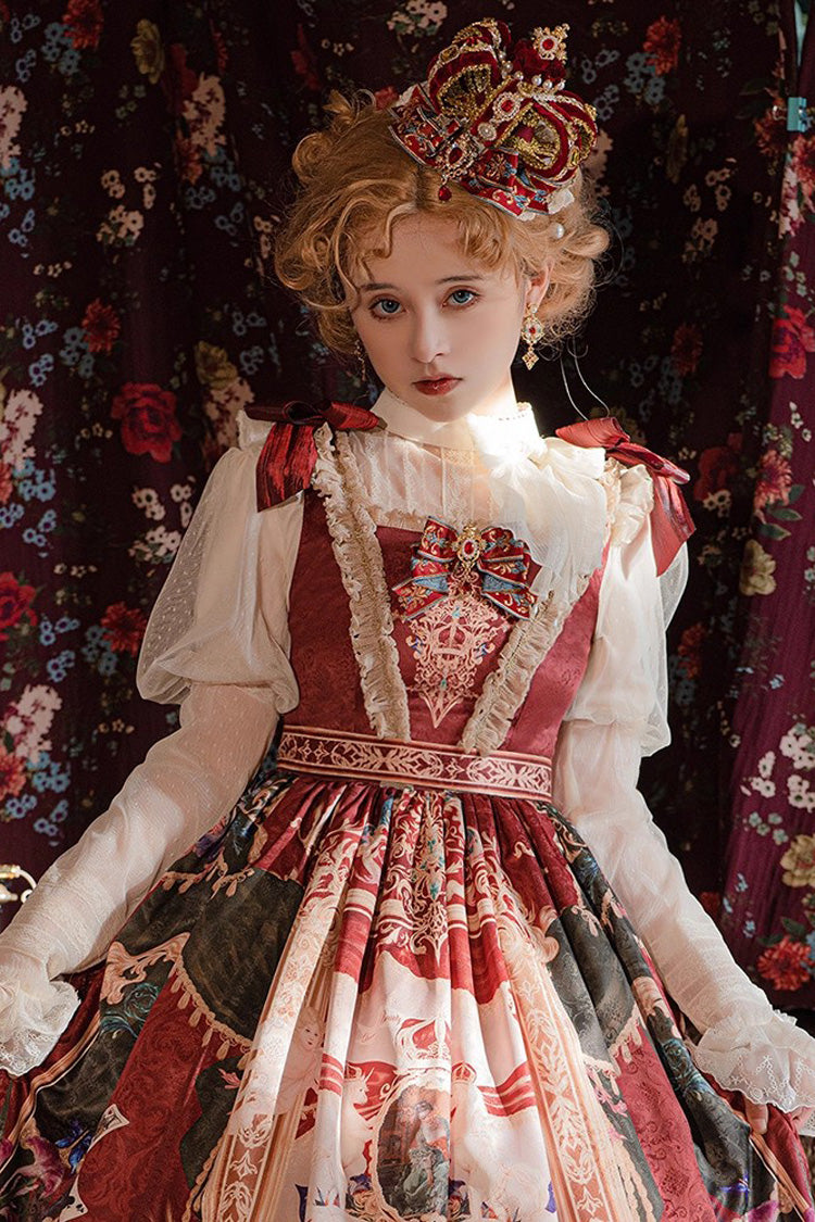 Gothic Lolita Blouse - Kaleidoscope Of Dreams, Ivory, Stand Collar, Long Sleeves - additional product view 2