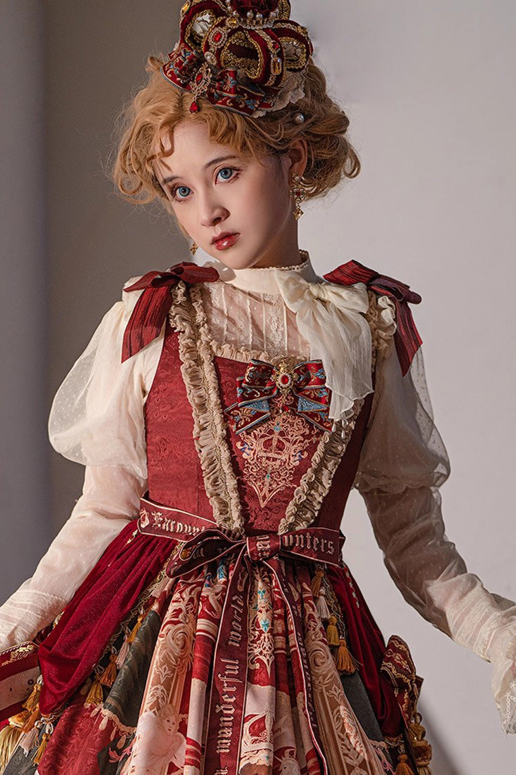 Gothic Lolita Blouse - Kaleidoscope Of Dreams, Ivory, Stand Collar, Long Sleeves - additional product view 4