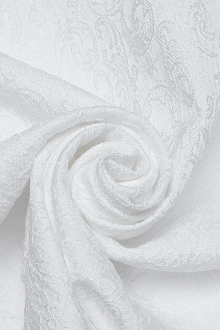 Gothic Lolita Blouse - Lapel Collar Rings, White, Men's Style, Long Sleeves, Punk Style - additional product view 7