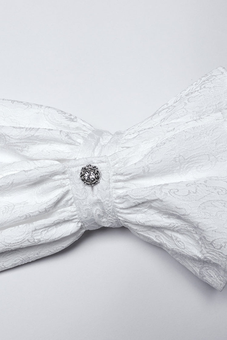 Gothic Lolita Blouse - Lapel Collar Rings, White, Men's Style, Long Sleeves, Punk Style - additional product view 8