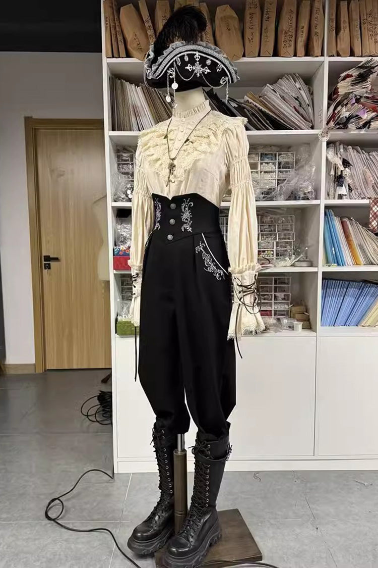 Gothic Lolita Blouse - Pirate Series Navigation, 3 Colors, Stand Collar, Sweet Style - additional product view 2
