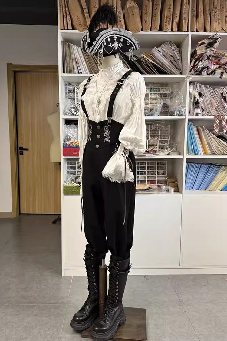 Gothic Lolita Blouse - Pirate Series Navigation, 3 Colors, Stand Collar, Sweet Style - additional product view 4