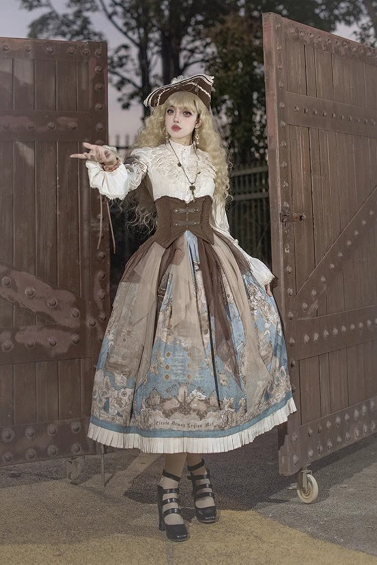 Gothic Lolita Blouse - Pirate Series Navigation, 3 Colors, Stand Collar, Sweet Style - additional product view 5
