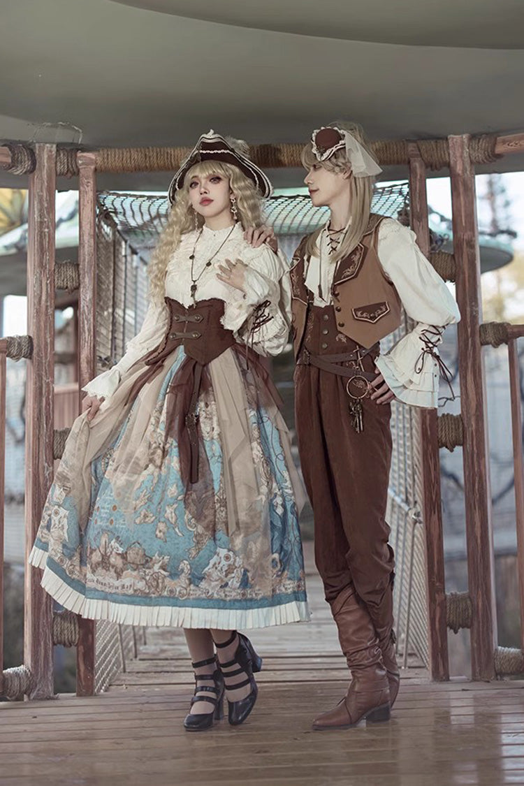 Gothic Lolita Blouse - Pirate Series Navigation, 3 Colors, Stand Collar, Sweet Style - additional product view 6