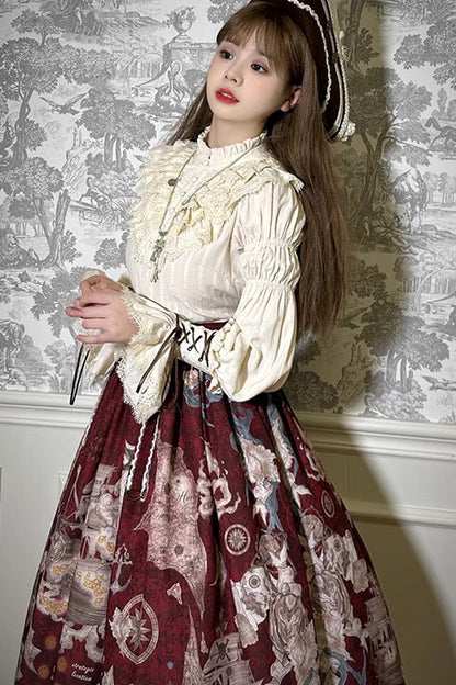 Gothic Lolita Blouse - Pirate Series Navigation, 3 Colors, Stand Collar, Sweet Style - additional product view 9