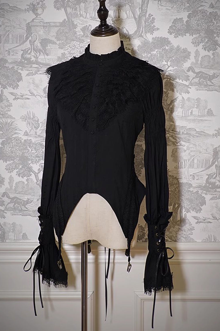 Gothic Lolita Blouse - Pirate Series Navigation, 3 Colors, Stand Collar, Sweet Style - XS Black / S Black / M Black option