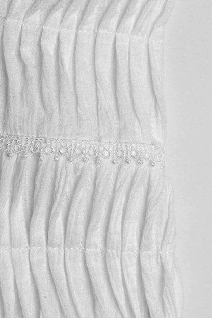 Gothic Lolita Blouse - Turn-down Collar Lace Ruched, 2 Colors, Women's Style, Long Sleeves - additional product view 8