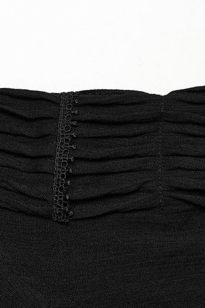 Gothic Lolita Blouse - Turn-down Collar Lace Ruched, 2 Colors, Women's Style, Long Sleeves - additional product view 17