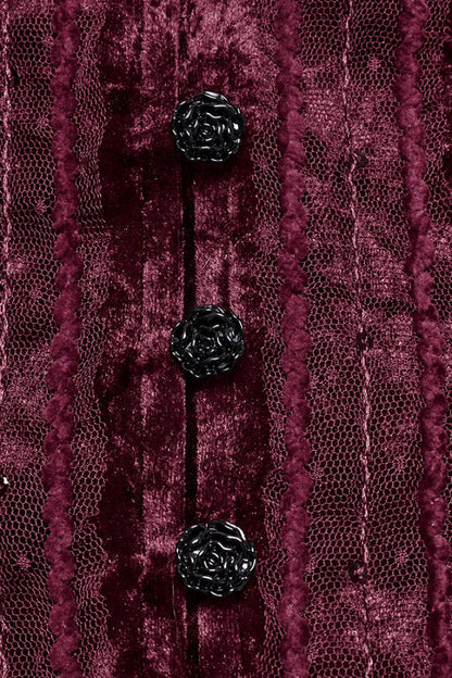 Gothic Lolita Blouse - V Collar Puff, Red, Puff Sleeves, Women's Style, Long Sleeves - additional product view 8