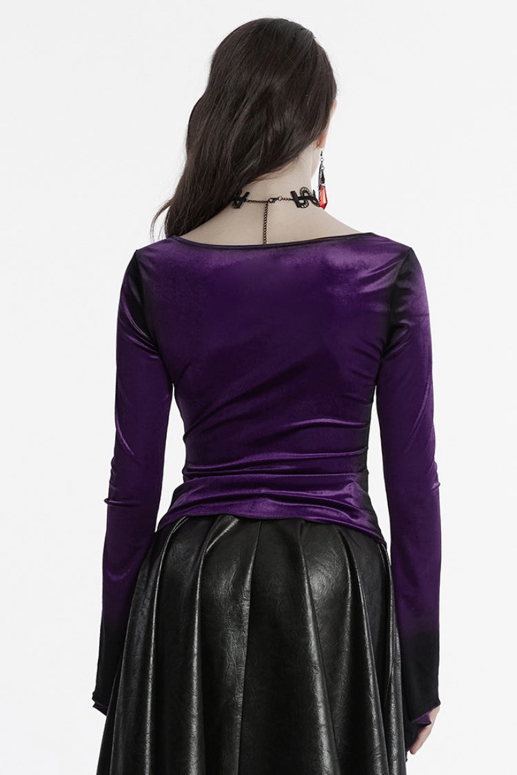 Gothic Lolita Blouse - Violet, Women's Style, Long Sleeves - Tea Party Blouse - additional product view 3