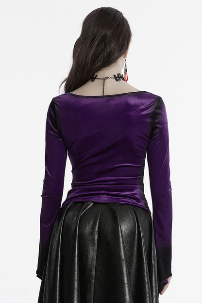 Gothic Lolita Blouse - Violet, Women's Style, Long Sleeves - Tea Party Blouse - additional product view 3
