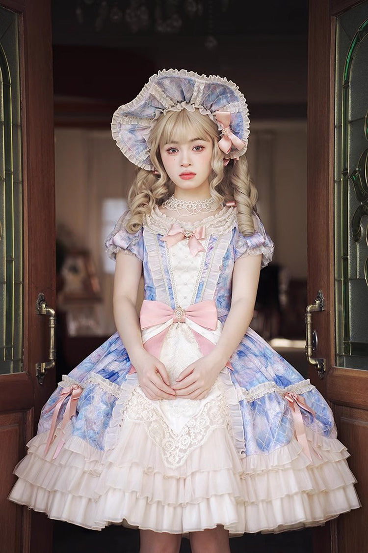Gothic Lolita Dress - Angel Heart Sky Oil Painting, 3 Colors, Ruffled, Printed - additional product view 9