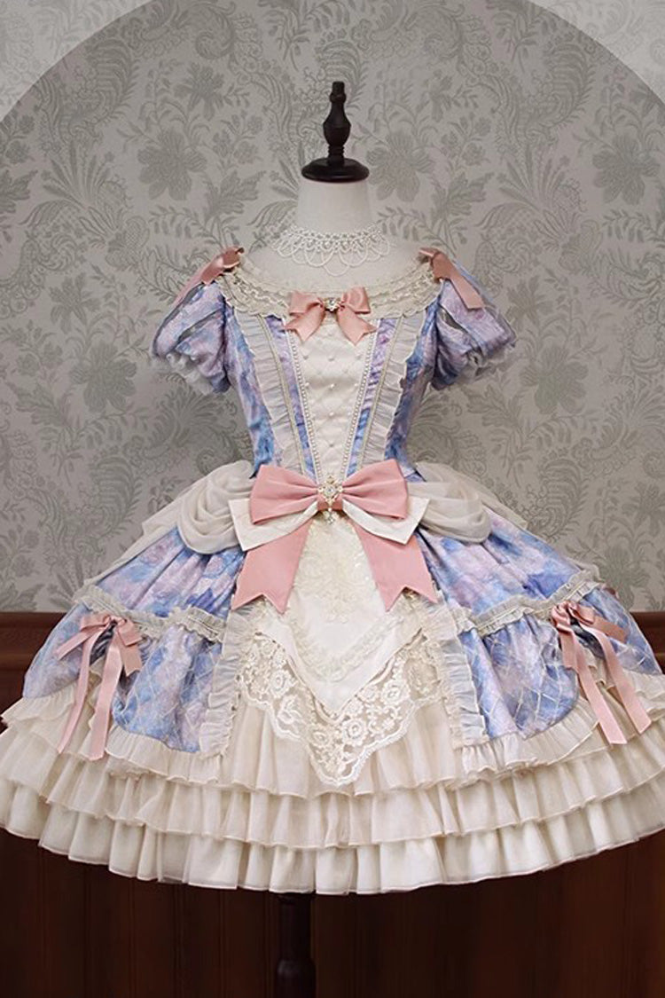 Gothic Lolita Dress - Angel Heart Sky Oil Painting, 3 Colors, Ruffled, Printed - additional product view 23