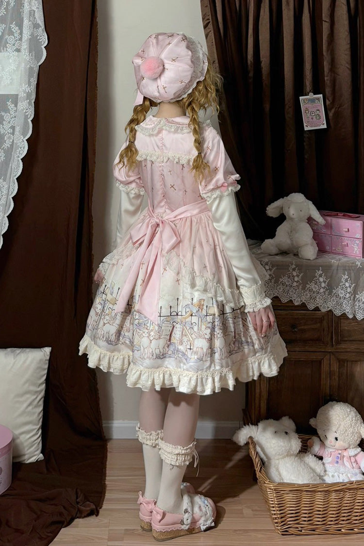 Gothic Lolita Dress - Angel Lamb, Pink, Ruffled, Printed, Sweet Style - additional product view 6