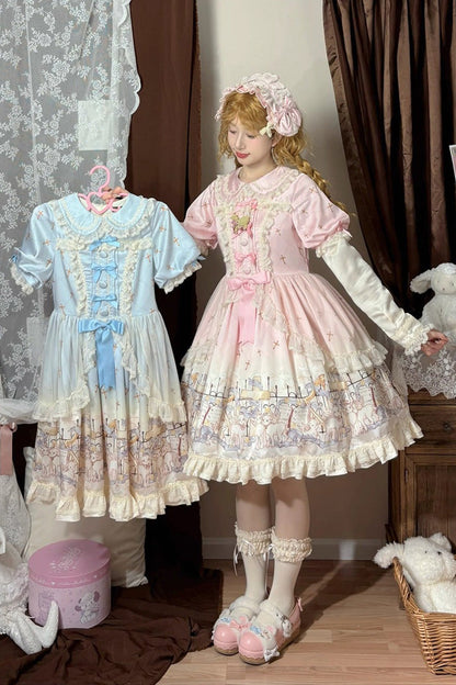 Gothic Lolita Dress - Angel Lamb, Pink, Ruffled, Printed, Sweet Style - additional product view 7